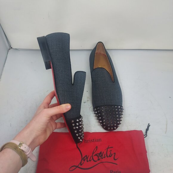 Christian Louboutin Blue Denim Black Spooky Spike MENS Loafer main image 9